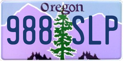 OR license plate 988SLP
