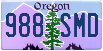 OR license plate 988SMD