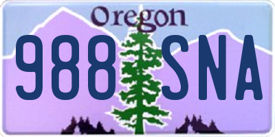 OR license plate 988SNA