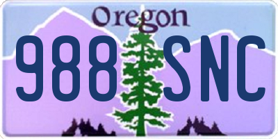 OR license plate 988SNC