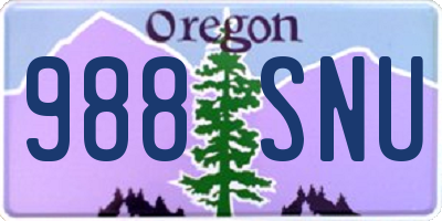 OR license plate 988SNU