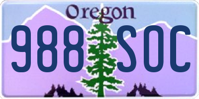 OR license plate 988SOC