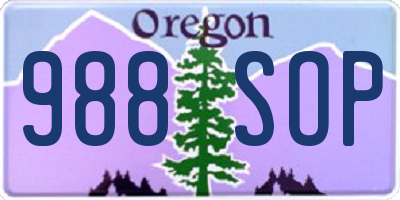 OR license plate 988SOP