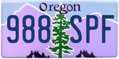 OR license plate 988SPF