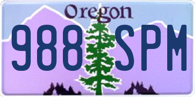 OR license plate 988SPM