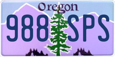 OR license plate 988SPS