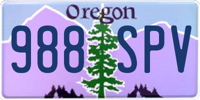 OR license plate 988SPV