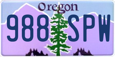 OR license plate 988SPW