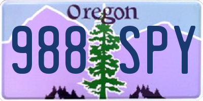 OR license plate 988SPY