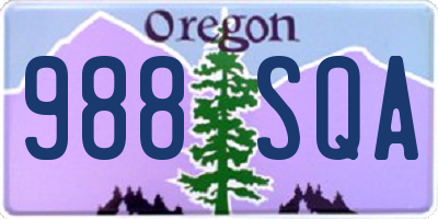 OR license plate 988SQA