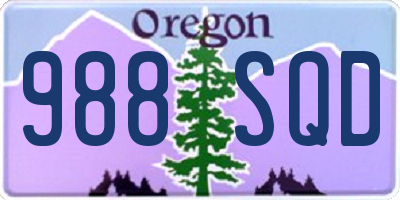 OR license plate 988SQD