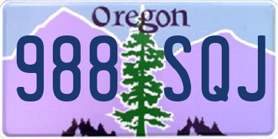 OR license plate 988SQJ