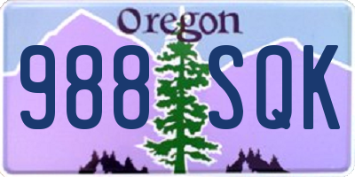 OR license plate 988SQK