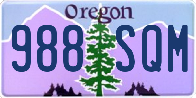 OR license plate 988SQM