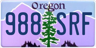OR license plate 988SRF