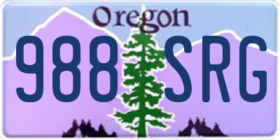 OR license plate 988SRG