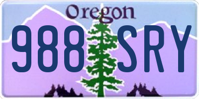 OR license plate 988SRY