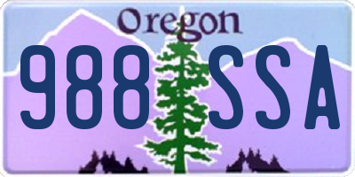 OR license plate 988SSA