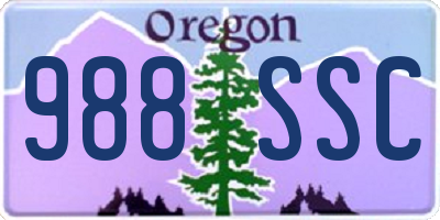 OR license plate 988SSC