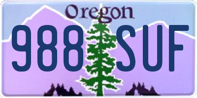 OR license plate 988SUF