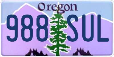 OR license plate 988SUL