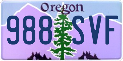 OR license plate 988SVF