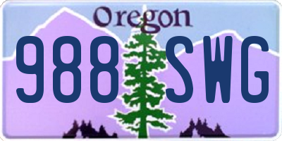 OR license plate 988SWG