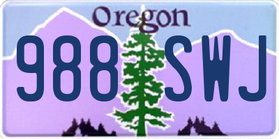 OR license plate 988SWJ