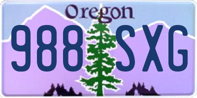 OR license plate 988SXG