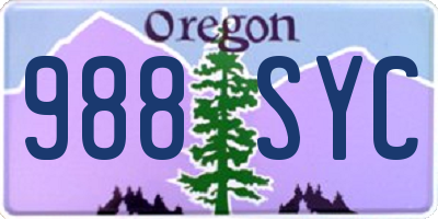OR license plate 988SYC