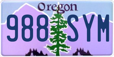 OR license plate 988SYM