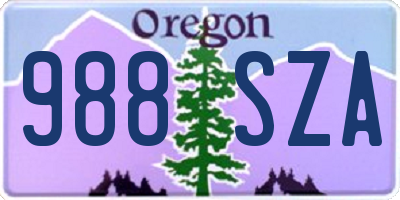 OR license plate 988SZA