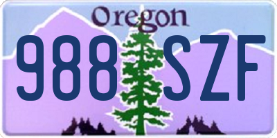 OR license plate 988SZF
