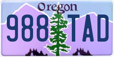 OR license plate 988TAD