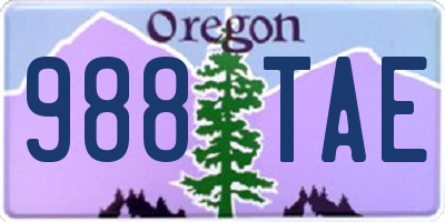OR license plate 988TAE
