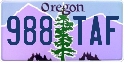 OR license plate 988TAF