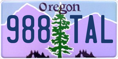 OR license plate 988TAL