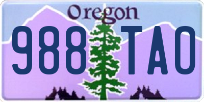 OR license plate 988TAO