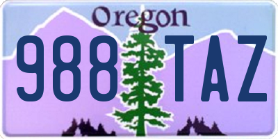 OR license plate 988TAZ