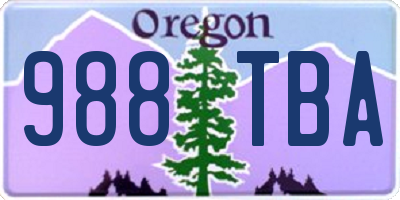 OR license plate 988TBA