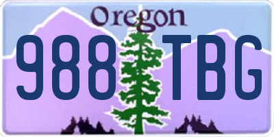 OR license plate 988TBG