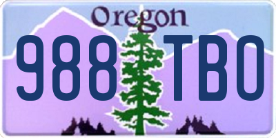 OR license plate 988TBO