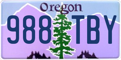 OR license plate 988TBY
