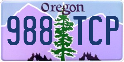 OR license plate 988TCP