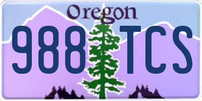 OR license plate 988TCS