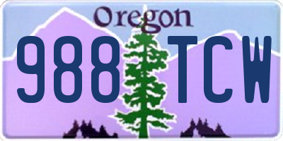 OR license plate 988TCW