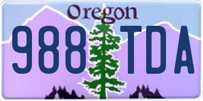 OR license plate 988TDA