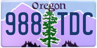 OR license plate 988TDC