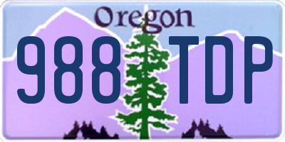 OR license plate 988TDP