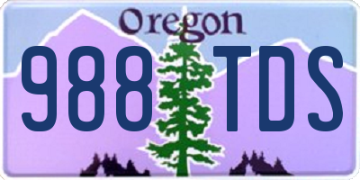 OR license plate 988TDS